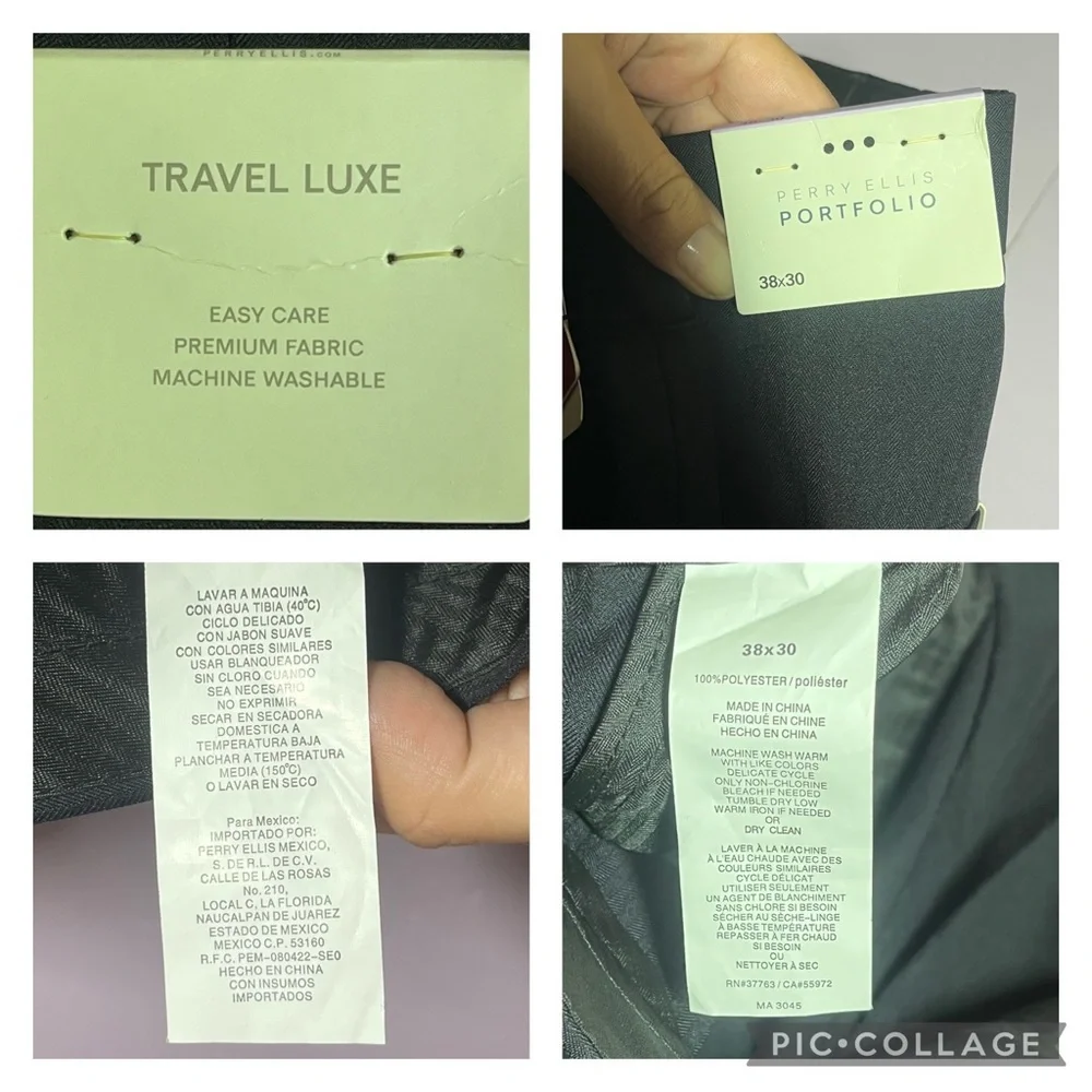 NWT Perry Ellis Men's 38x30 Dress Pants Modern Fit Travel Luxe Performance Navy